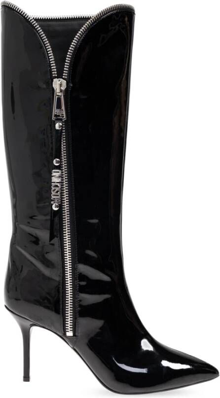 Moschino Leren laarzen Black Dames