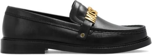 Moschino Effen Slip-On Mocassins Black Dames