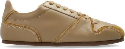 Moschino Leren sneakers Beige Dames