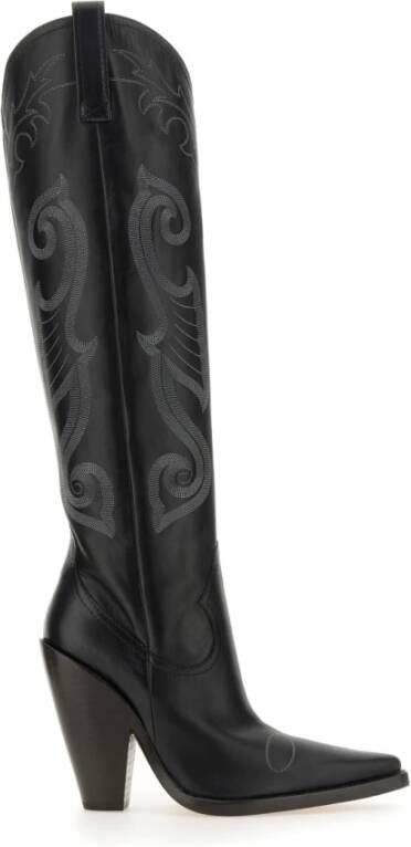 Moschino Leren Texanese Laars Made in Italy Black Dames