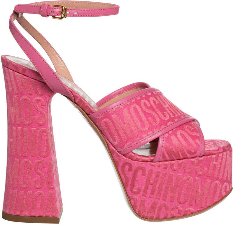 Moschino Logo Heeled sandals Roze Dames