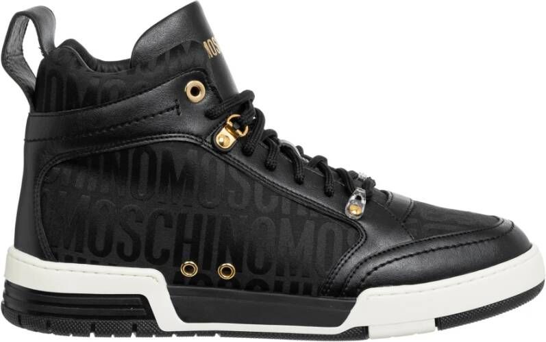 Moschino Logo High-top Sneakers Black Heren