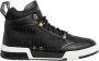 Moschino Logo High-top Sneakers Black Heren - Thumbnail 1