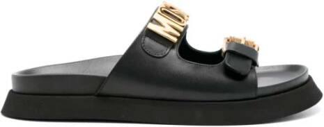 Moschino Logo Letter Sandals Zwart Black Heren