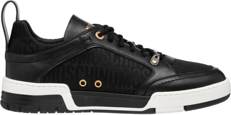 Moschino Logo Patroon Veterschoenen Black Heren