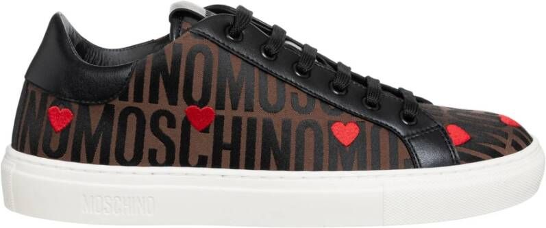 Moschino Logo Sneakers Multicolor Vetersluiting Brown Dames