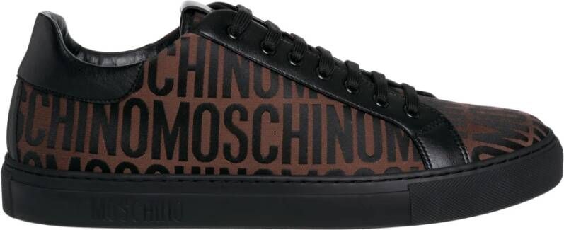 Moschino Logo Sneakers Multicolor Vetersluiting Brown Heren