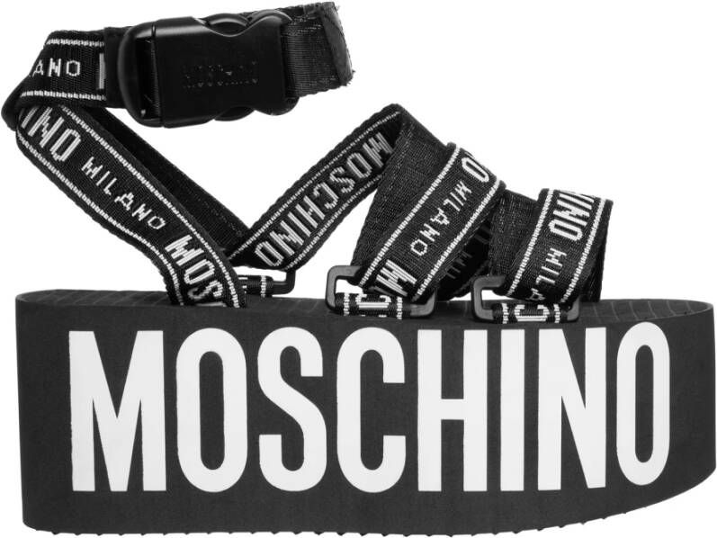 Moschino Logo Wedges Black Dames