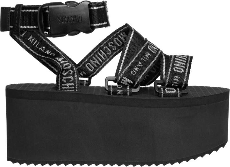 Moschino Logo Wedges Black Dames