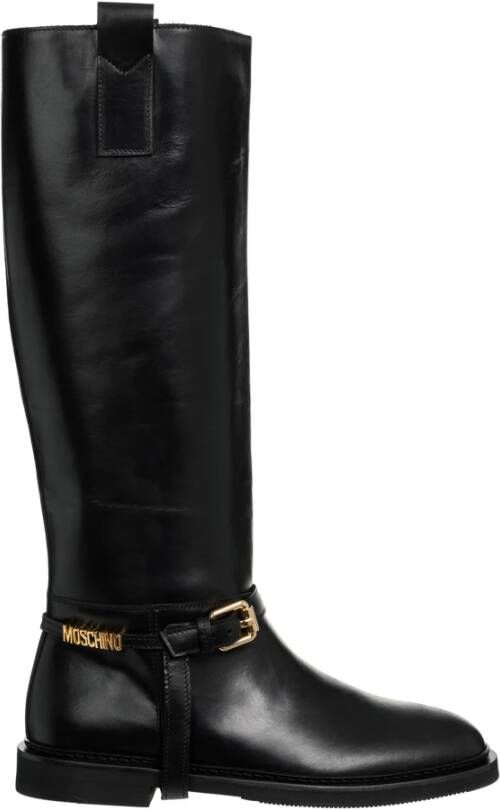 Moschino Modieuze Effen Kleur Laarzen Black Dames