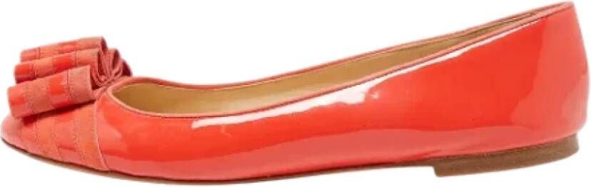 Moschino Pre-Owned Pre-owned Leather flats Orange Dames