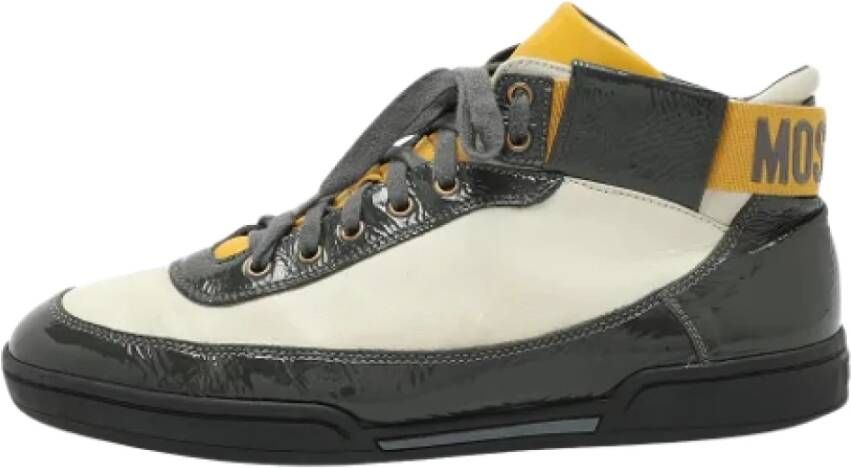 Moschino Pre-Owned Pre-owned Leather sneakers Gray Heren