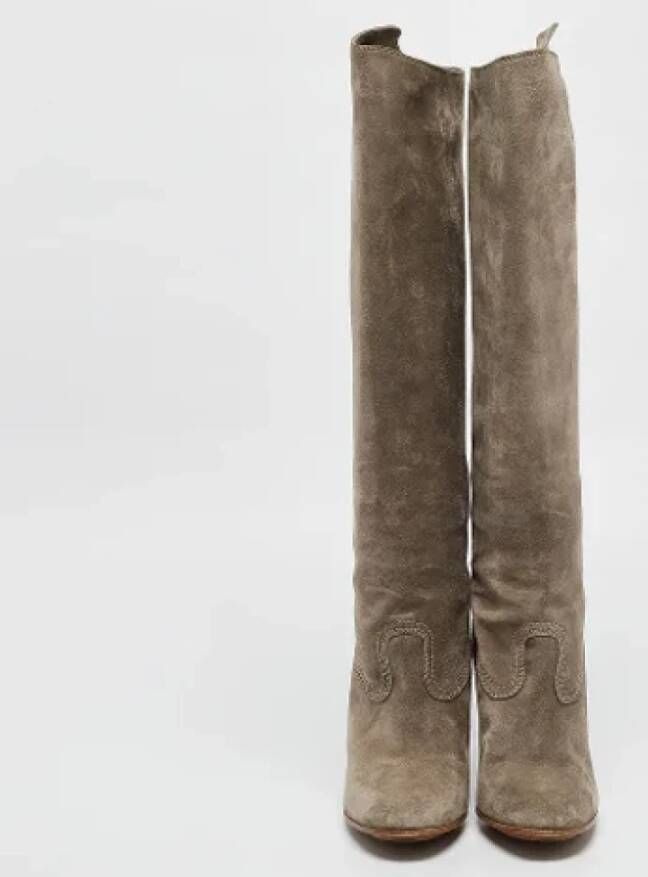 Moschino Pre-Owned Pre-owned Suede boots Gray Dames