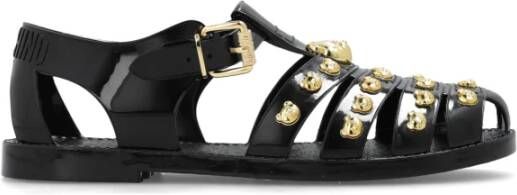 Moschino Sandalen met logo Black Dames