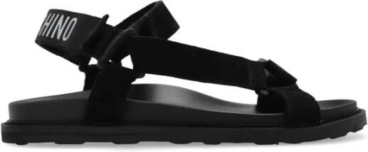 Moschino Sandalen met logo Black Heren