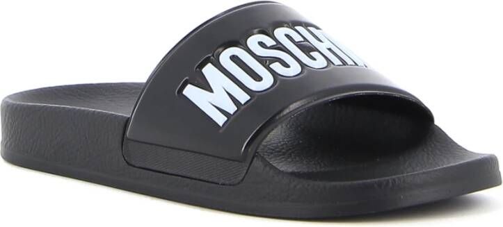 Moschino Stijlvolle Zwembad Slides Black Dames