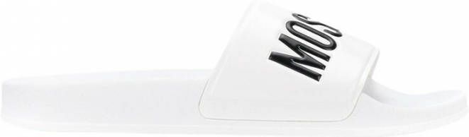 Moschino Witte Logo Zwembadschoenen White Heren