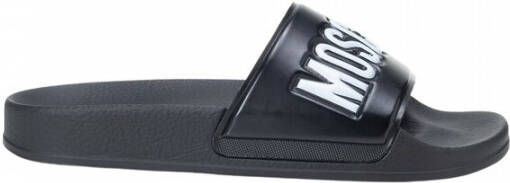 Moschino Sandalen Sabotd Pvc Nero Logo in zwart