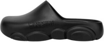 Moschino Logo Embossed Round Toe Slippers Zwart