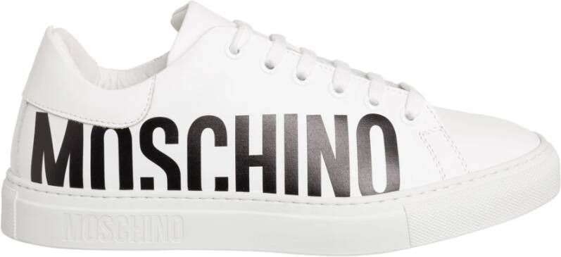 Moschino women's shoes leather trainers sneakers Serena Wit Dames