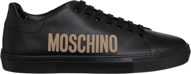 Moschino Lage Zwarte Tan Sneakers Black Heren