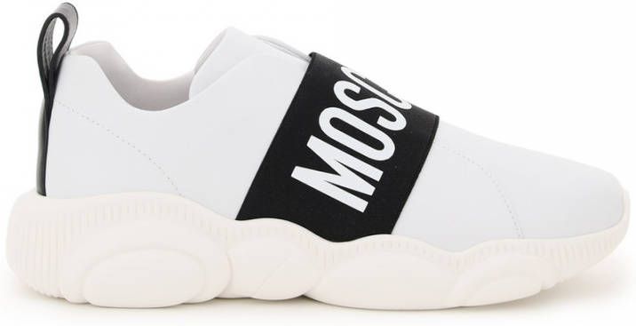 Moschino Witte Sneakers met Elastische Band White Dames