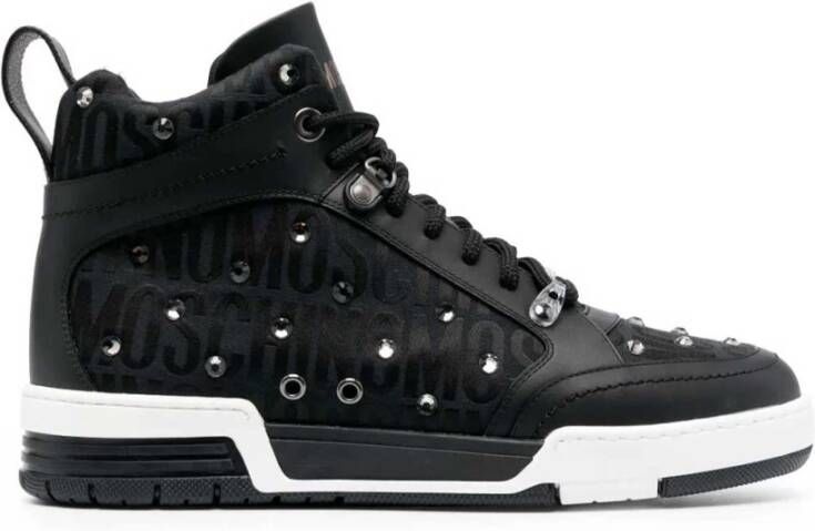 Moschino Hoge sneakers met kristallen Zwart Black Heren