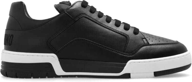 Moschino Stijlvolle Vetersluiting Sneakers Black Heren