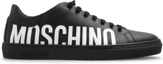 Moschino Zwarte casual sneakers met contrasterend logo Black Heren