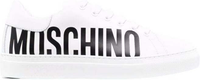 Moschino women's shoes leather trainers sneakers Serena Wit Dames