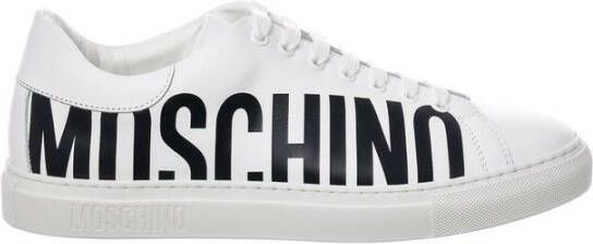 Moschino Witte casual sneakers met contrasterende logo belettering White Heren