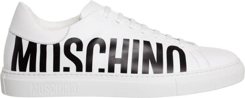 Moschino Witte platte schoenen met unieke print en effen design White Heren