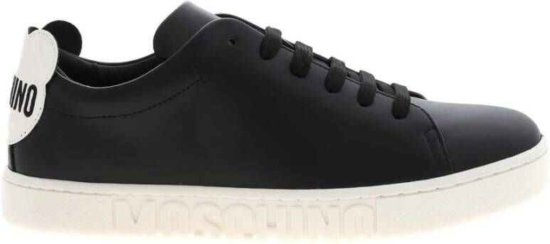 Moschino Zwarte Leren Teddy Bear Sneakers Black Dames