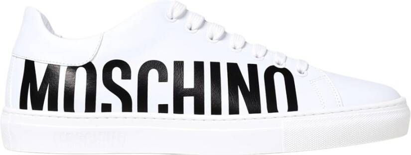 Moschino Witte platte schoenen met unieke print en effen design White Heren