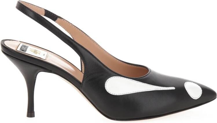 Moschino Symbool Slingback in Zwart Leer Black Dames