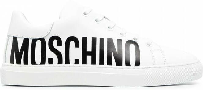 Moschino women's shoes leather trainers sneakers Serena Wit Dames