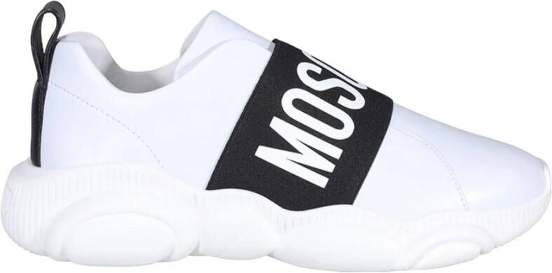Moschino Witte Sneakers met Elastische Band White Dames