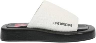 Moschino Zwarte en witte Love klompen voor White