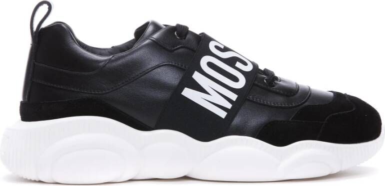 Moschino Zwarte Logo Sneakers voor Heren Black Heren