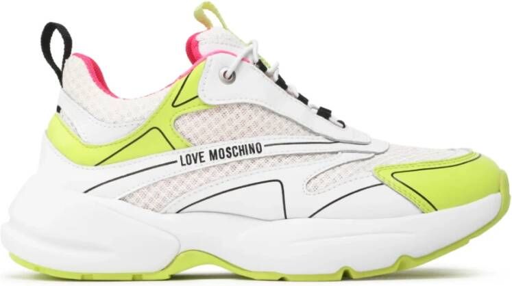 Moschino Wit Gele Sporty Mix Sneakers Multicolor Dames