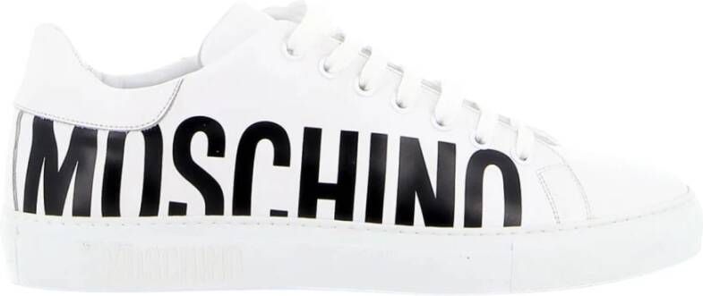 Moschino Witte casual sneakers met contrasterende logo belettering Wit Heren