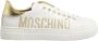 Moschino Witte Leren Sneaker met Gouden Strass Logo White Dames - Thumbnail 1