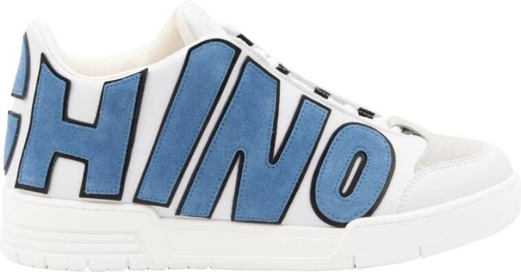 Moschino Witte Sneakers met Logo Print White Heren