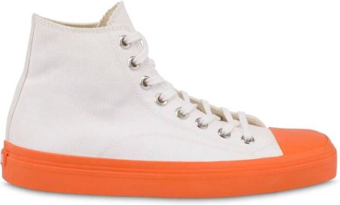 Moschino Witte Vetersneaker met Flatformzool White Heren