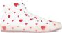 Moschino Witte Rode Heart Logo High-Top Sneakers White Dames - Thumbnail 1