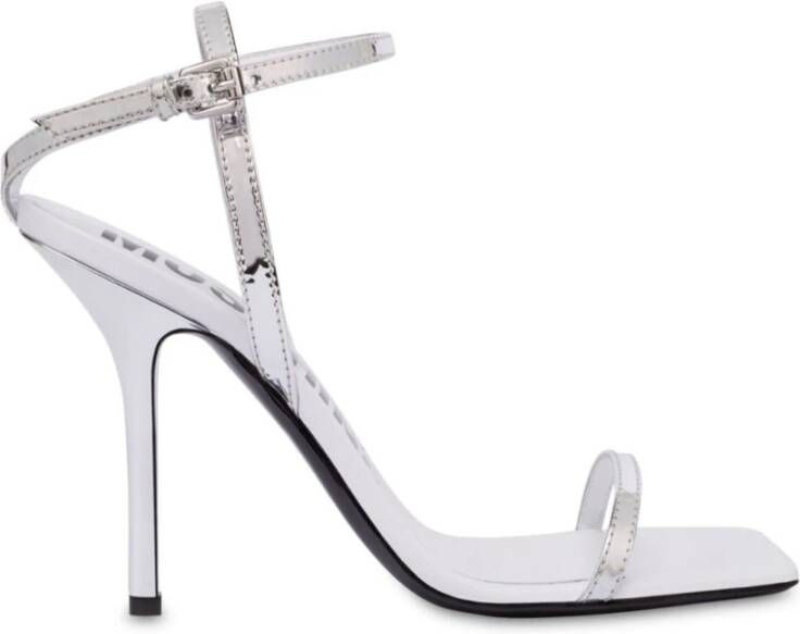 Moschino Zilver Metallic Stiletto Sandalen Gray Dames