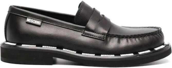 Moschino Zwarte Elegante Gesloten Loafers Black Dames