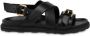 Moschino Zwarte Leren Gesp Detail Sandalen Black Heren - Thumbnail 1