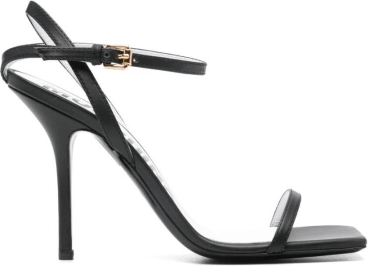 Moschino Zwarte Leren Slingback Sandalen Black Dames