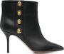 Moschino Zwarte Logo-gegraveerde Stiletto Laarzen Black Dames - Thumbnail 1